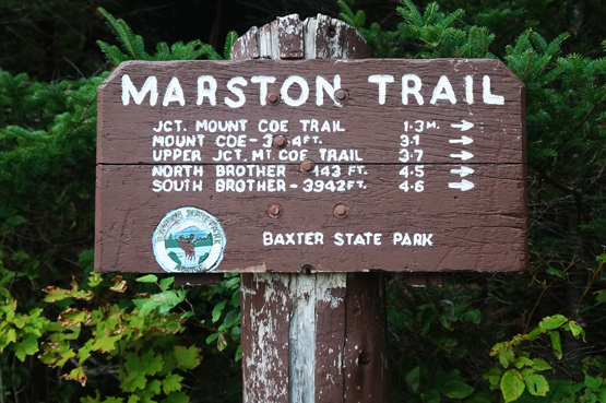 marston trail traillhead sign baxter state park maine